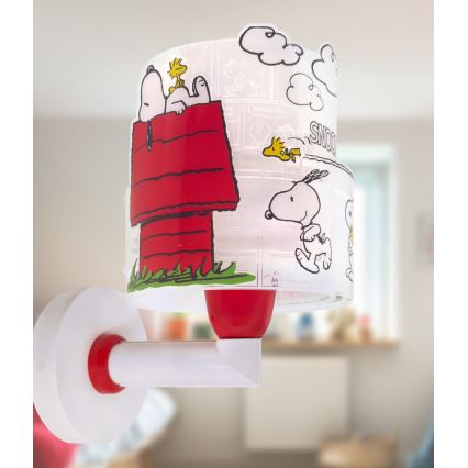 Dalber 76309 - Dětská nástěnná lampa SNOOPY 1xE27/15W/230V bílá/červená