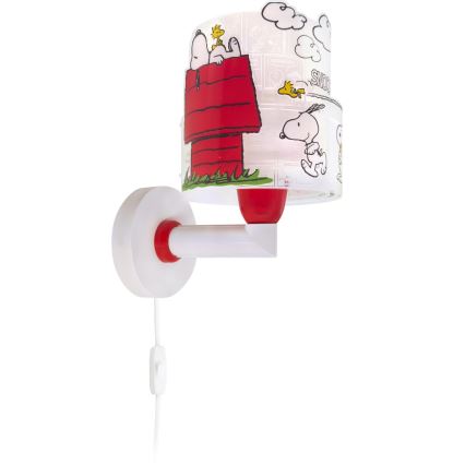 Dalber 76309 - Dětská nástěnná lampa SNOOPY 1xE27/15W/230V bílá/červená