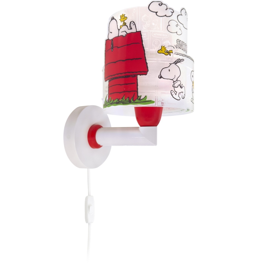 Dalber 76309 - Dětská nástěnná lampa SNOOPY 1xE27/15W/230V bílá/červená