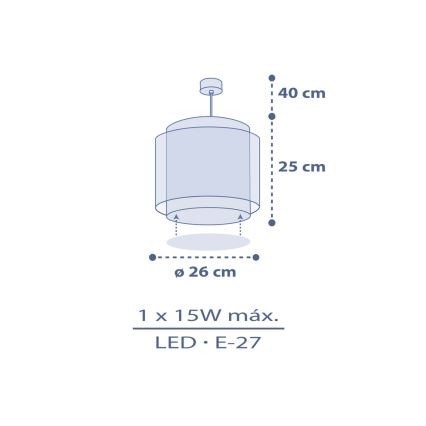 Dalber 76632 - Dětský lustr MOON DREAMS 1xE27/15W/230V modrá