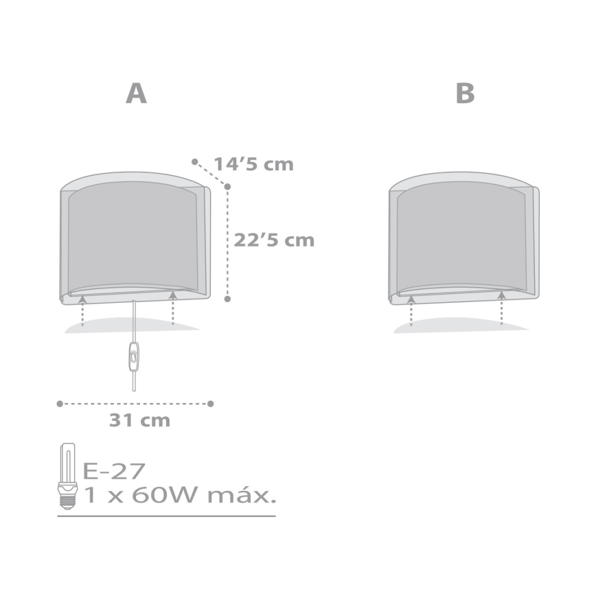 Dalber 81198E - Dětské nástěnné svítidlo LIGHT FEELING 1xE27/60W/230V
