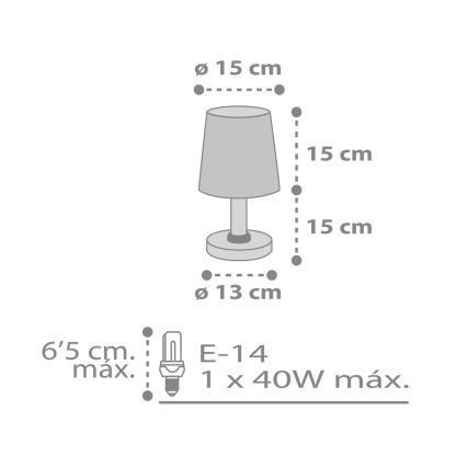 Dalber 82211B - Dětská lampička STAR LIGHT 1xE14/40W/230V bílá