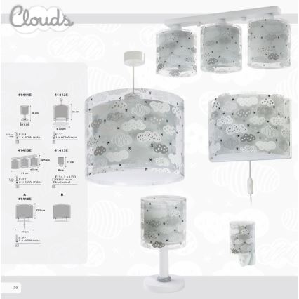 Dalber D-41411E - Dětská stolní lampička CLOUDS 1xE14/40W/230V