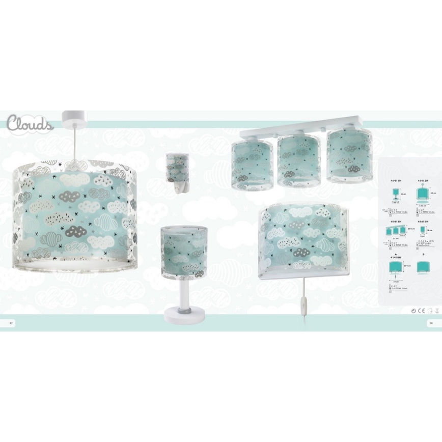 Dalber D-41418H - Dětské nástěnné svítidlo CLOUDS 1xE27/60W/230V