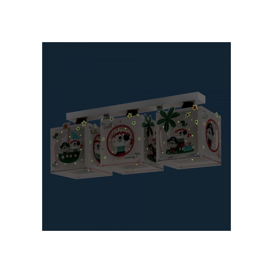 Dalber D-74553 - Dětské stropní svítidlo PIRATES 3xE27/60W/230V