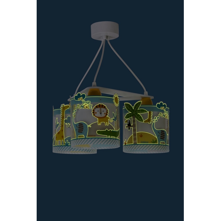 Dalber D-76114 - Dětský lustr JUNGLE 3xE27/60W/230V