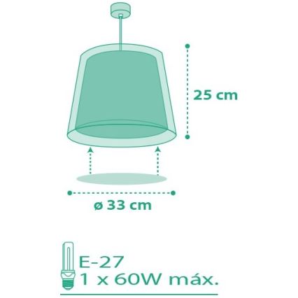 Dalber D-80222T - Dětský lustr VICHY 1xE27/60W/230V