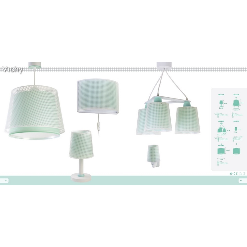 Dalber D-80228H - Dětské nástěnné svítidlo VICHY 1xE27/60W/230V