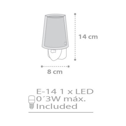 Dalber D-81215H - LED noční světlo STARS 1xE14/0,3W/230V