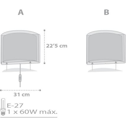 Dalber D-81218H - Dětské nástěnné svítidlo STARS 1xE27/60W/230V