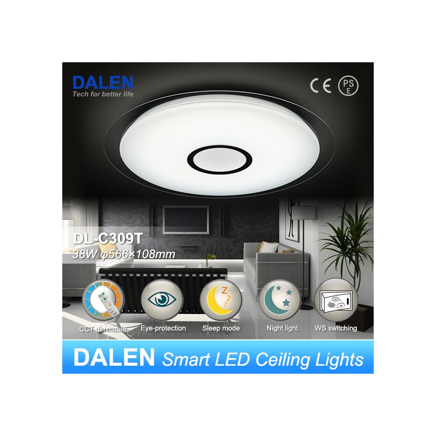 Dalen DL-C309T - LED stmívatelné stropní svítidlo CLASSIC LED/38W/230V