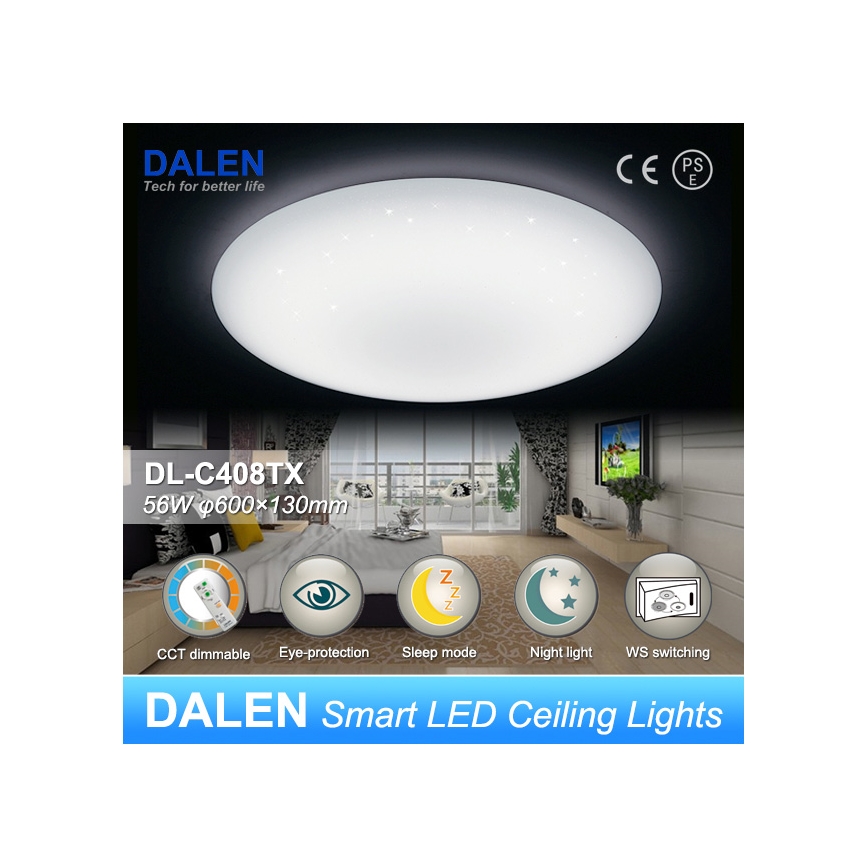 Dalen DL-C408TX - LED stmívatelné stropní svítidlo STAR SKY LED/56W/230V
