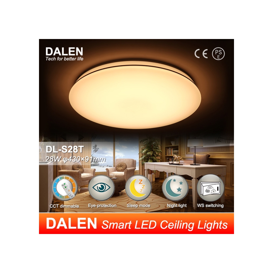 Dalen DL-S28T - LED stmívatelné stropní svítidlo CLASSIC LED/28W/230V