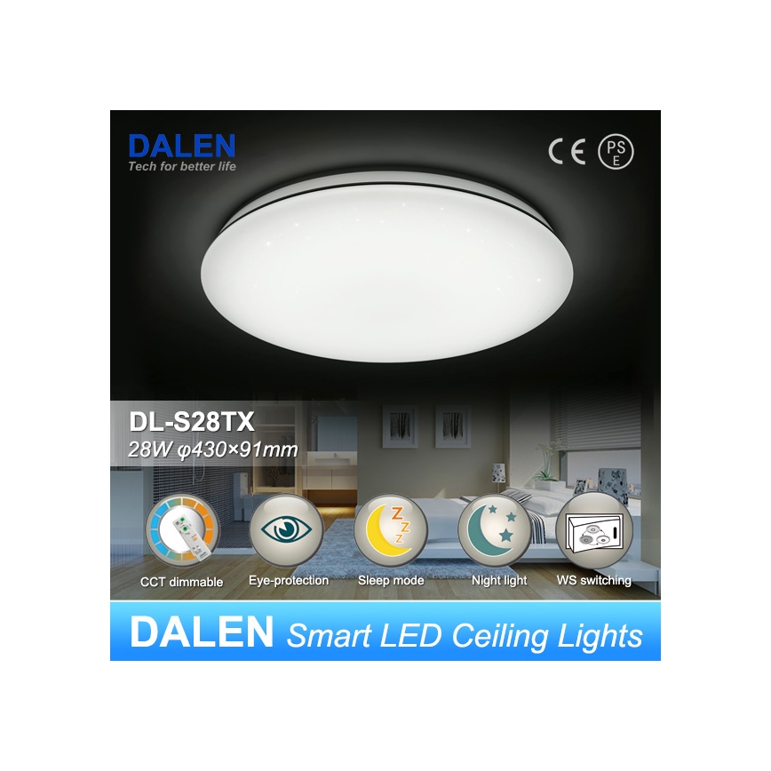 Dalen DL-S28TX - LED stmívatelné stropní svítidlo STAR SKY LED/28W/230V