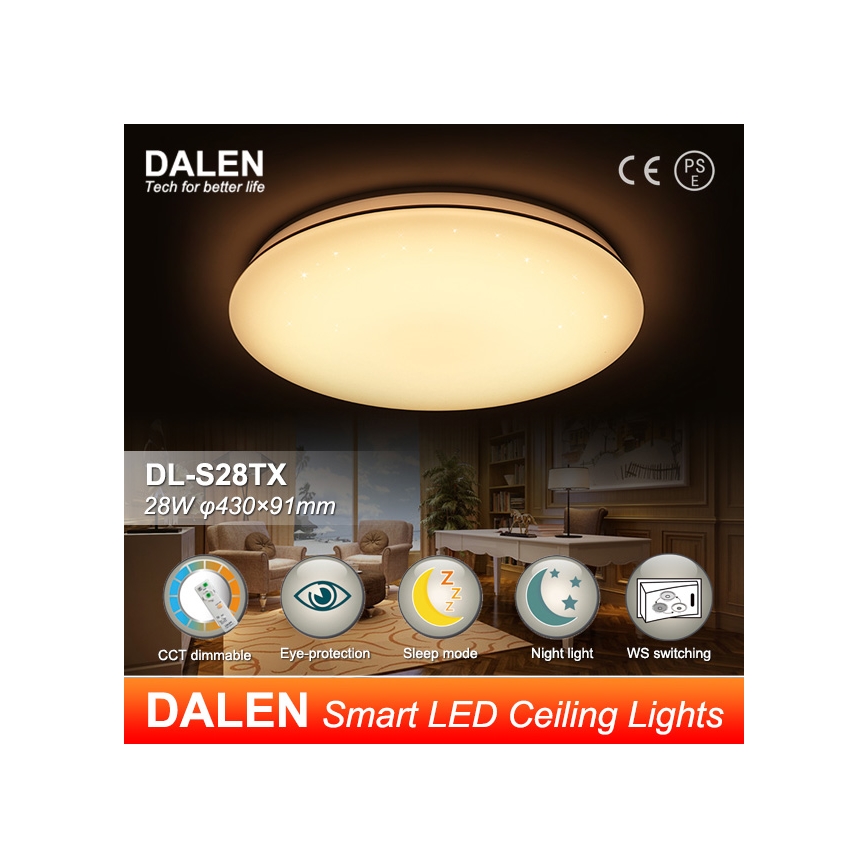 Dalen DL-S28TX - LED stmívatelné stropní svítidlo STAR SKY LED/28W/230V