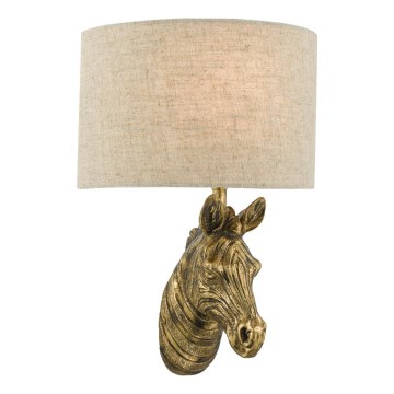 Där Lighting ABB0735 - Nástěnná lampa ABBY 1xE14/40W/230V len/zlatá