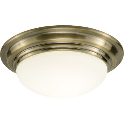 Där Lighting BAR5075 - Koupelnové stropní svítidlo BARCLAY 1xE27/60W/230V pr. 38 cm mosaz