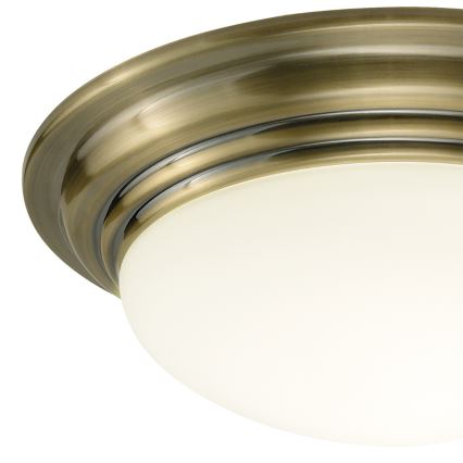 Där Lighting BAR5075 - Koupelnové stropní svítidlo BARCLAY 1xE27/60W/230V pr. 38 cm mosaz
