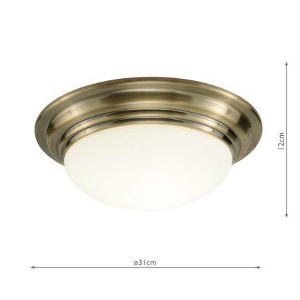 Där Lighting BAR5275 - Koupelnové stropní svítidlo BARCLAY 1xE27/60W/230V pr. 31 cm mosaz