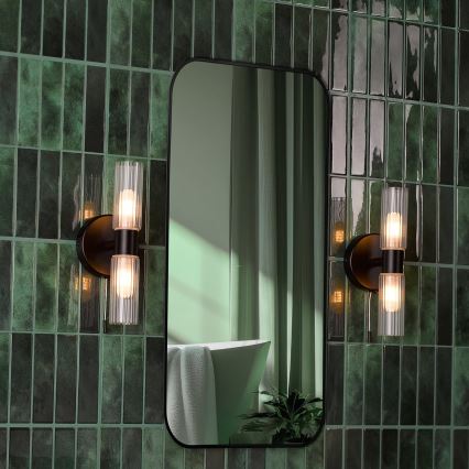 Där Lighting BOL0922 - Koupelnová nástěnná lampa BOLTON 2xG9/5W/230V IP44 černá