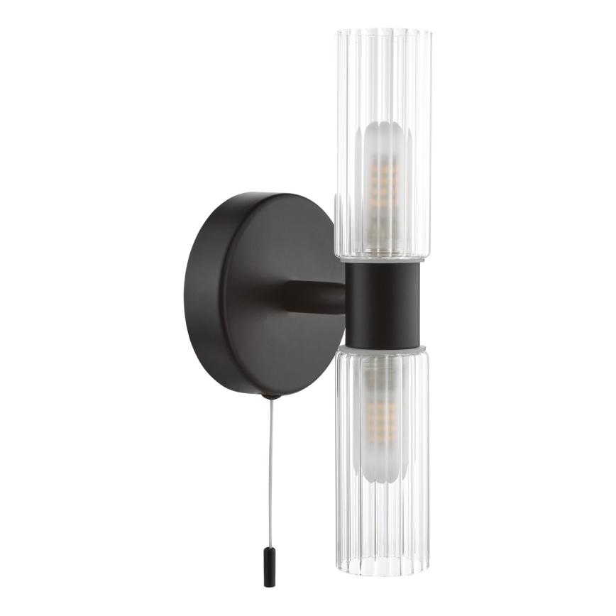 Där Lighting BOL0922 - Koupelnová nástěnná lampa BOLTON 2xG9/5W/230V IP44 černá