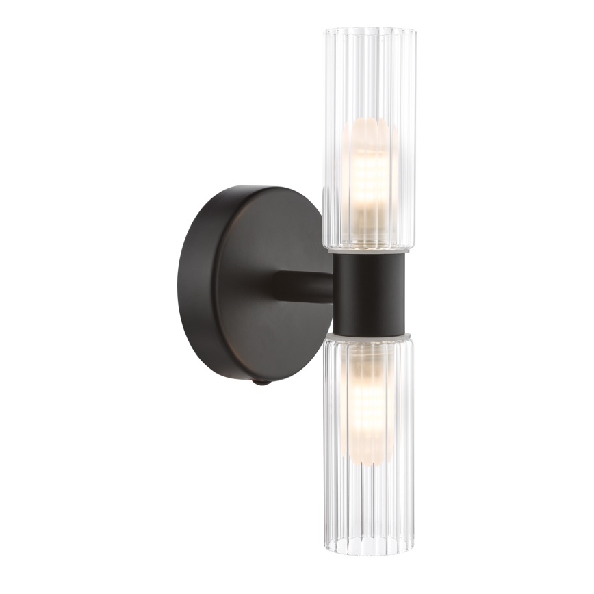 Där Lighting BOL0922 - Koupelnová nástěnná lampa BOLTON 2xG9/5W/230V IP44 černá