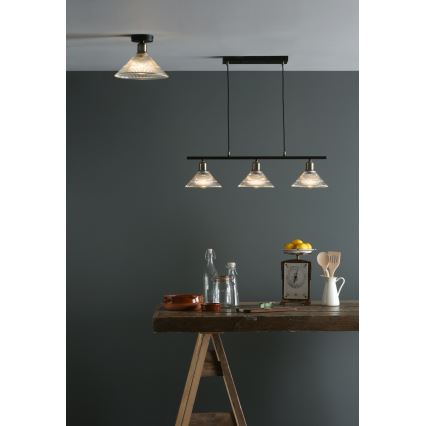 Där Lighting BOY0175 - Stropní svítidlo BOYD 1xE27/60W/230V pr. 25 cm mosaz/čirá