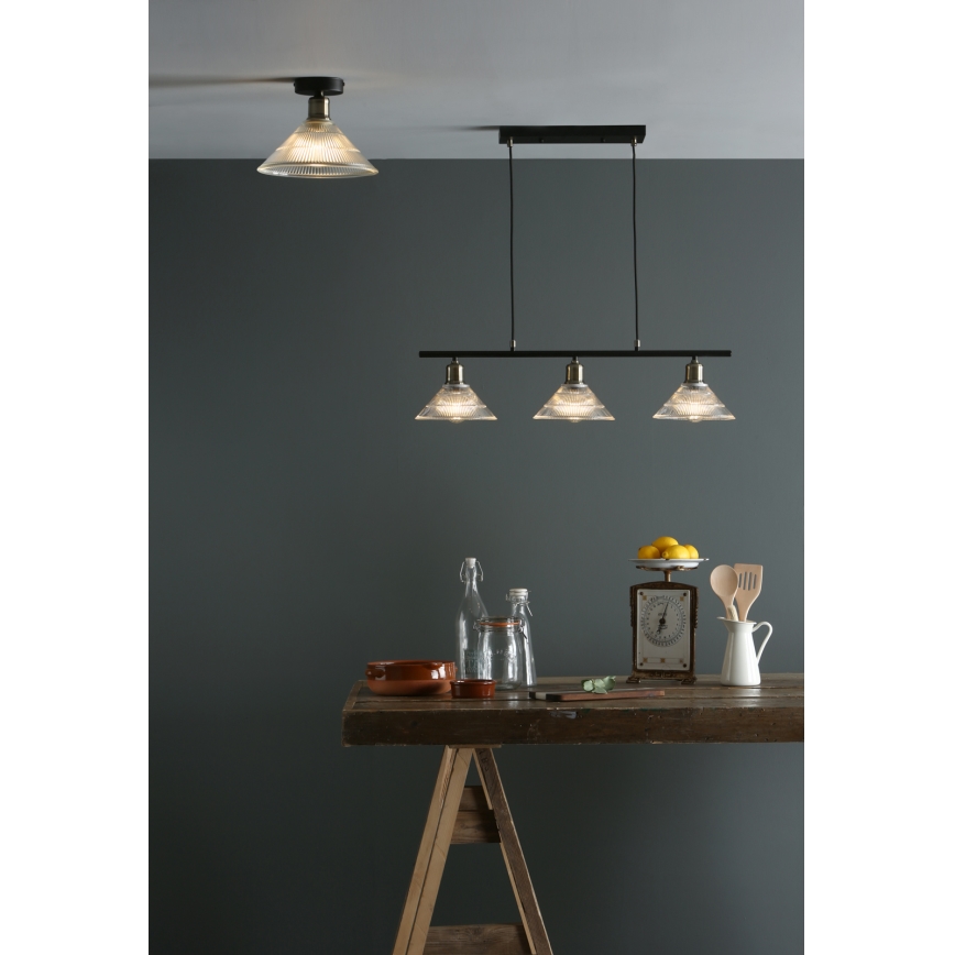 Där Lighting BOY0175 - Stropní svítidlo BOYD 1xE27/60W/230V pr. 25 cm mosaz/čirá