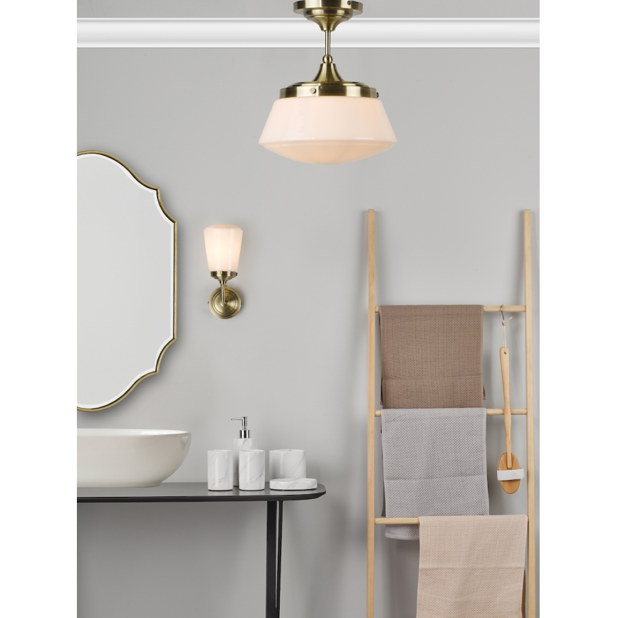 Där Lighting CAD0175 - Koupelnový přisazený lustr CADEN 1xE27/60W/230V IP44 mosaz