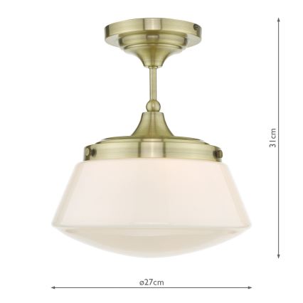Där Lighting CAD0175 - Koupelnový přisazený lustr CADEN 1xE27/60W/230V IP44 mosaz