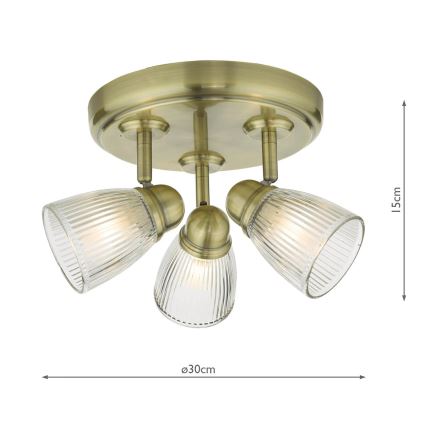 Där Lighting CED7675 - Koupelnové bodové svítidlo CEDRIC 3xG9/25W/230V IP44 mosaz