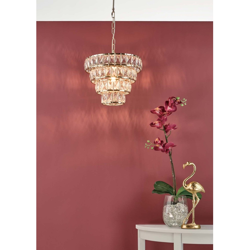 Där Lighting CER0135 - Lustr na řetězu CERYS 1xE27/60W/230V zlatá