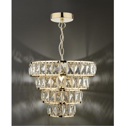 Där Lighting CER0135 - Lustr na řetězu CERYS 1xE27/60W/230V zlatá