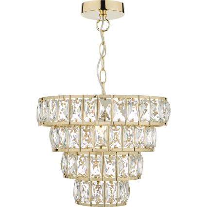 Där Lighting CER0135 - Lustr na řetězu CERYS 1xE27/60W/230V zlatá