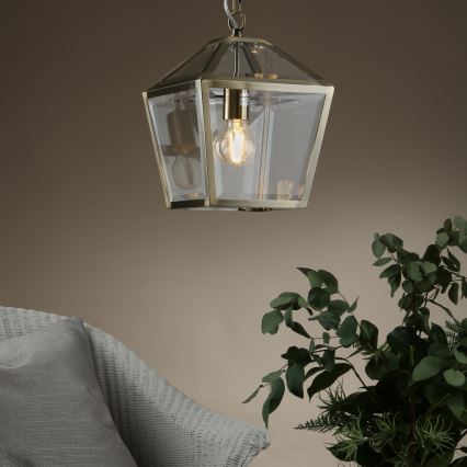 Där Lighting CHU0175 - Lustr na řetězu CHURCHILL 1xE27/60W/230V mosaz
