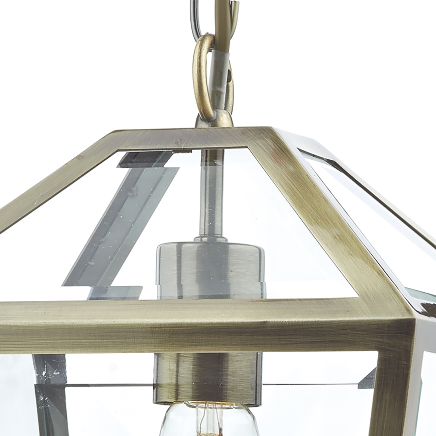 Där Lighting CHU0175 - Lustr na řetězu CHURCHILL 1xE27/60W/230V mosaz