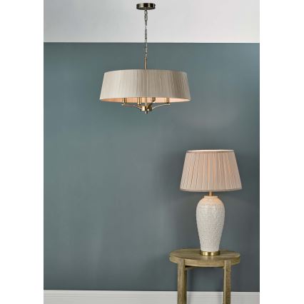 Där Lighting CRI0429 - Lustr na řetězu CRISTIN 4xE14/40W/230V mosaz/taupe