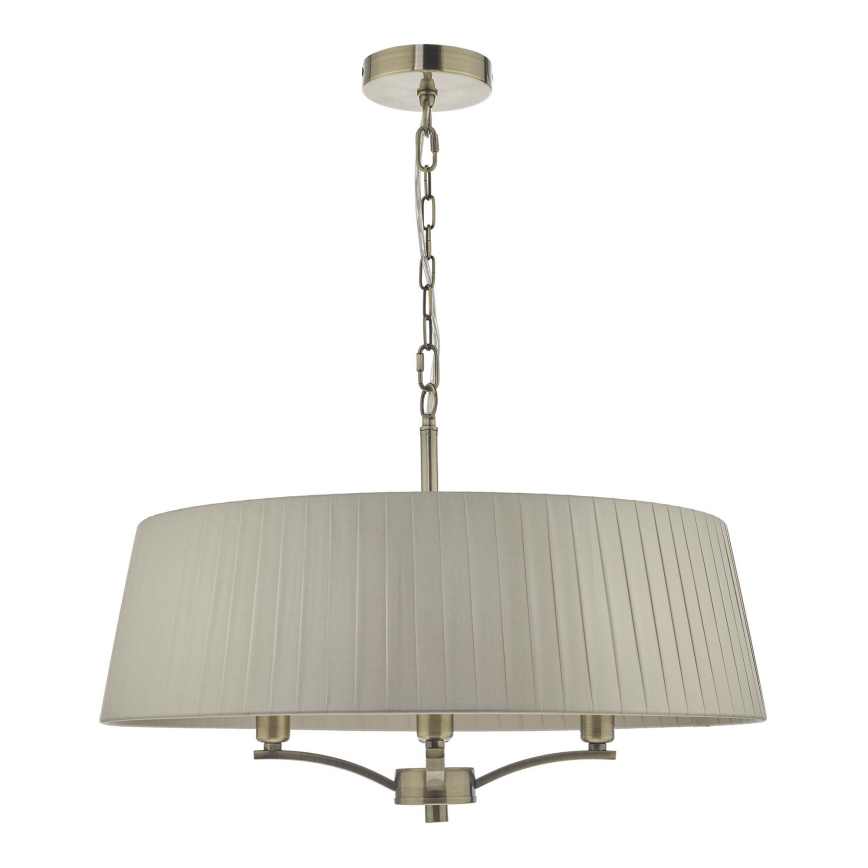 Där Lighting CRI0429 - Lustr na řetězu CRISTIN 4xE14/40W/230V mosaz/taupe