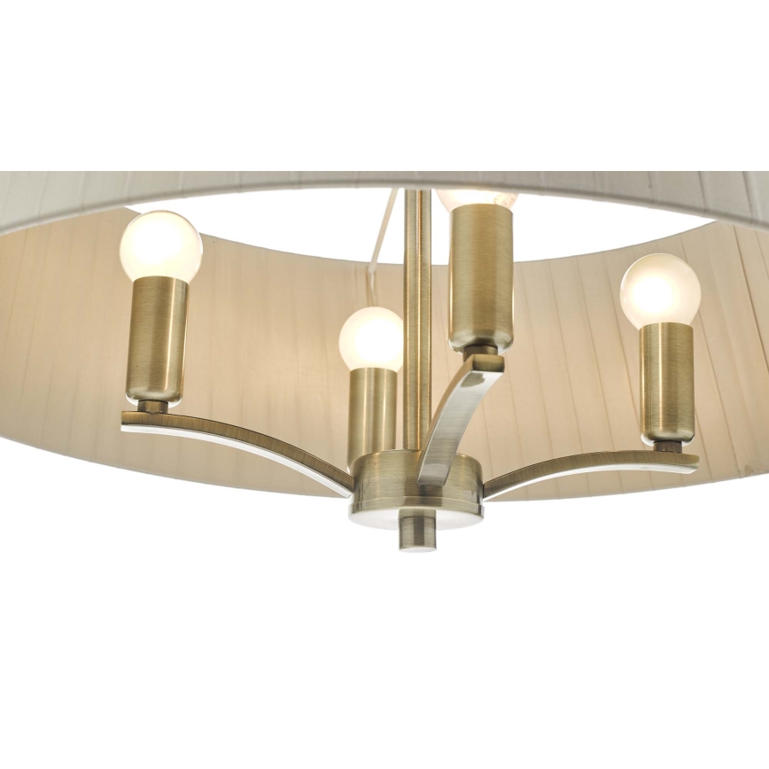 Där Lighting CRI0429 - Lustr na řetězu CRISTIN 4xE14/40W/230V mosaz/taupe