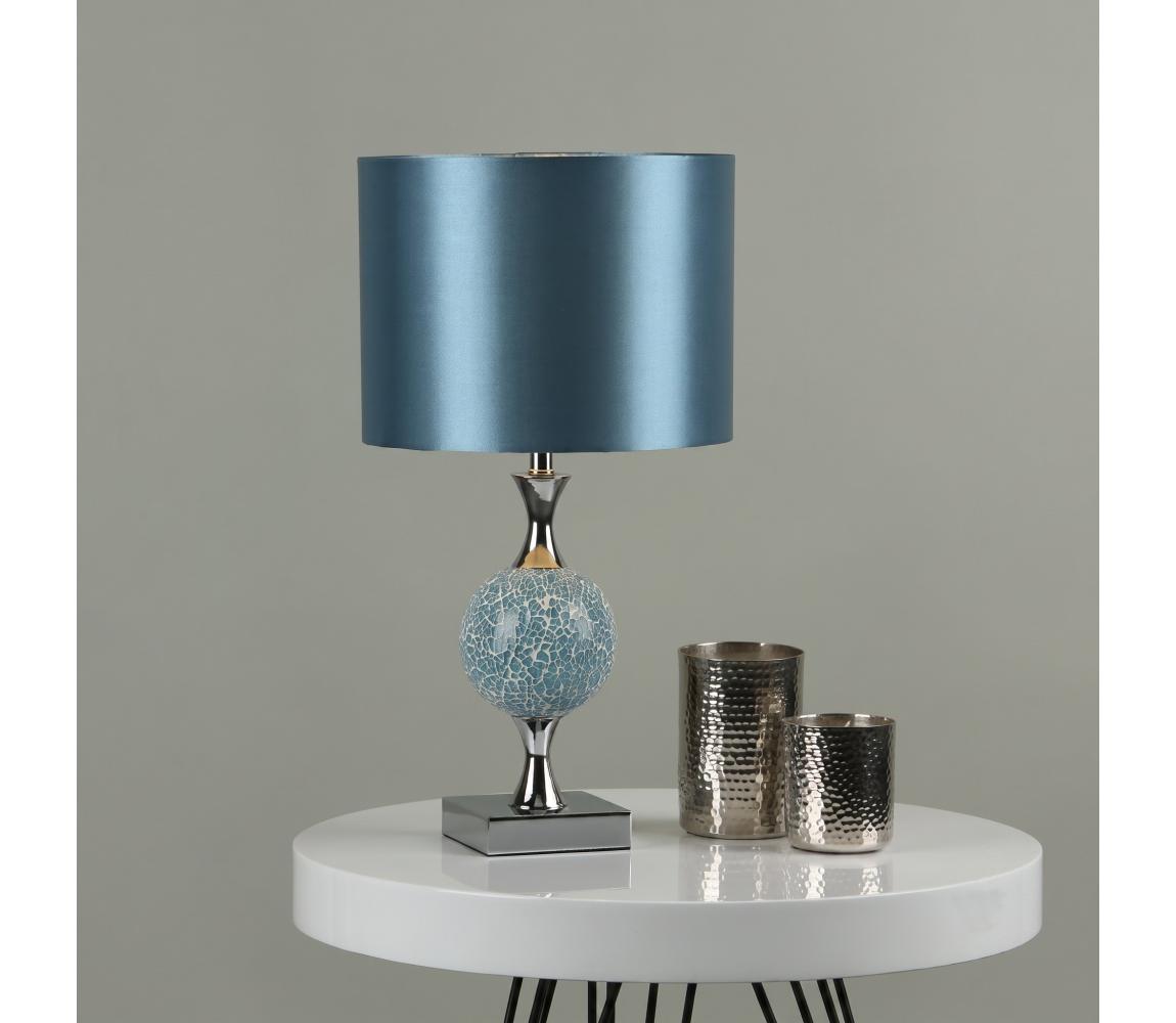 Där Lighting Där Lighting ELS4223 - Stolní lampa ELSA 1xE27/40W/230V modrá/lesklý chrom ELS4223