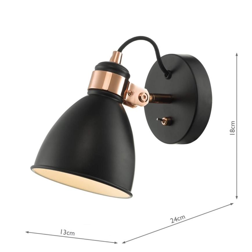 Där Lighting FRE0722 - Nástěnné bodové svítidlo FREDERICK 1xE14/40W/230V černá