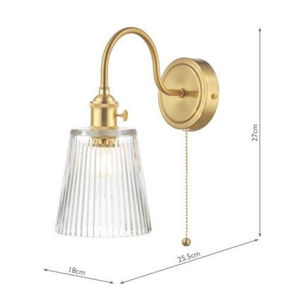 Där Lighting HAD0740-05 - Nástěnná lampa HADANO 1xE14/40W/230V zlatá
