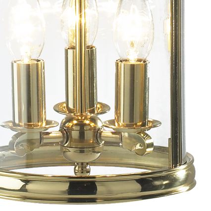 Där Lighting LAM0340 - Lustr na řetězu LAMBETH 3xE14/60W/230V mosaz