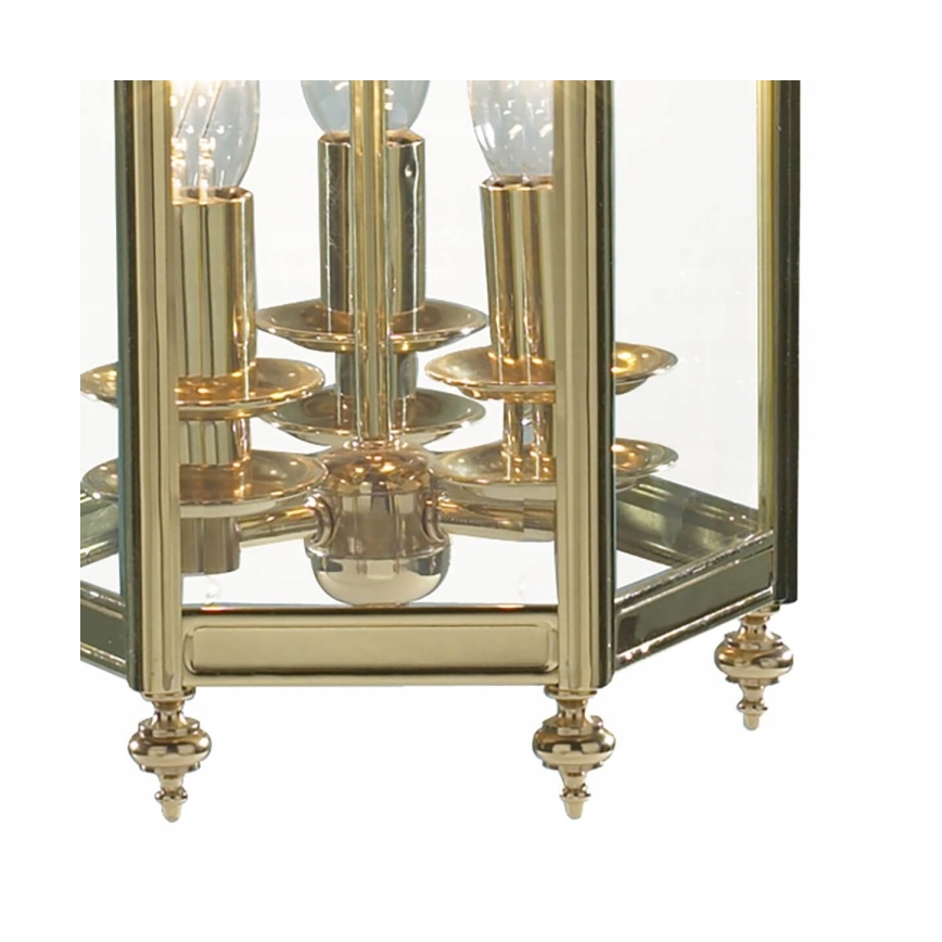 Där Lighting MOO0340 - Lustr na řetězu MOORGATE 3xE14/60W/230V mosaz