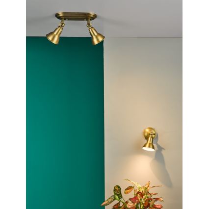 Där Lighting NAT0742 - Nástěnné bodové svítidlo NATHANIEL 1xGU10/11W/230V mosaz