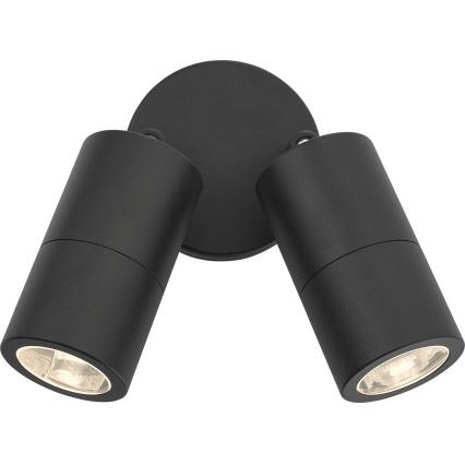 Där Lighting ORT0922 - LED Venkovní nástěnné bodové svítidlo ORTEGA 2xGU10/5W/230V IP65 černá