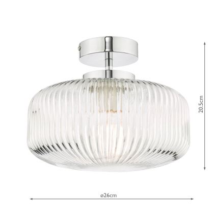 Där Lighting RIV5208 - Koupelnový přisazený lustr RIVA 1xE27/60W/230V IP44 lesklý chrom