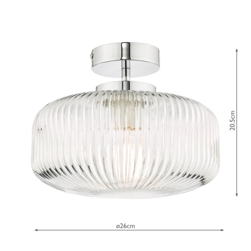 Där Lighting RIV5208 - Koupelnový přisazený lustr RIVA 1xE27/60W/230V IP44 lesklý chrom