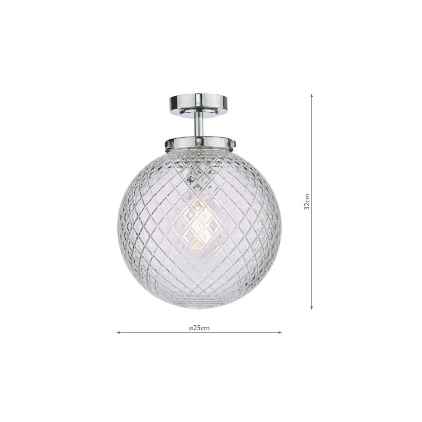 Där Lighting WAY0150 - Koupelnové stropní svítidlo WAYNE 1xE27/40W/230V IP44 lesklý chrom