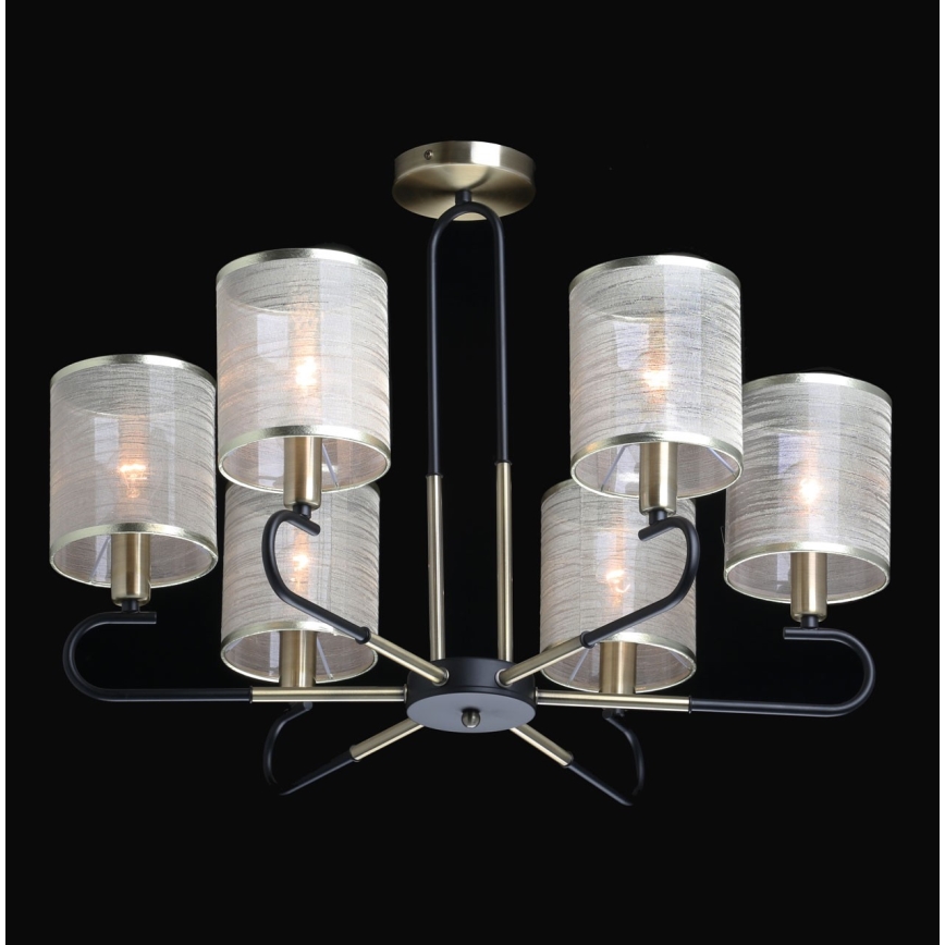 De Markt 667012106 - Lustr na tyči CONRAD 6xE14/40W/230V zlatá